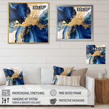 Dark Blue and Gold Strokes VIII - Abstract Canvas Wall Art