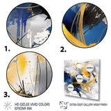 Dark Blue and Gold Strokes XIV - Abstract Canvas Wall Art