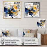 Dark Blue and Gold Strokes XIV - Abstract Canvas Wall Art