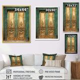 Old Wooden Door With Carvings in Paris, France VI - Farm Canvas Wall Art