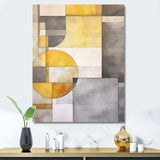 Yellow and Grey Intersecting Realities I - Abstract Canvas Wall Art