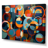 Orange Blue Geometry Unleashed I - Abstract Canvas Wall Art