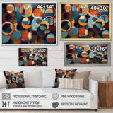 Orange Blue Geometry Unleashed I - Abstract Canvas Wall Art