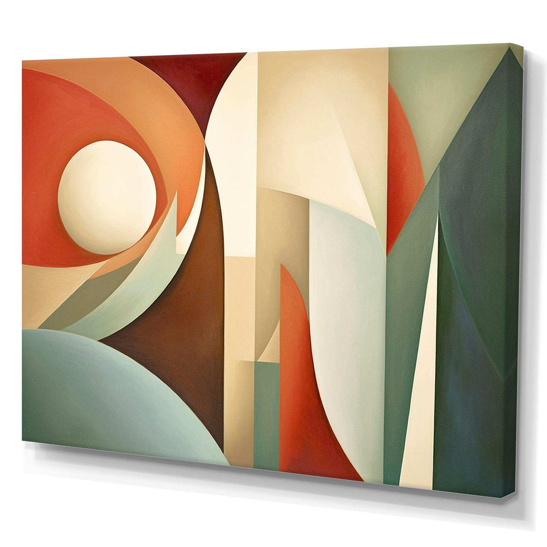 Orange Green Symmetrical Visions - Abstract Canvas Wall Art