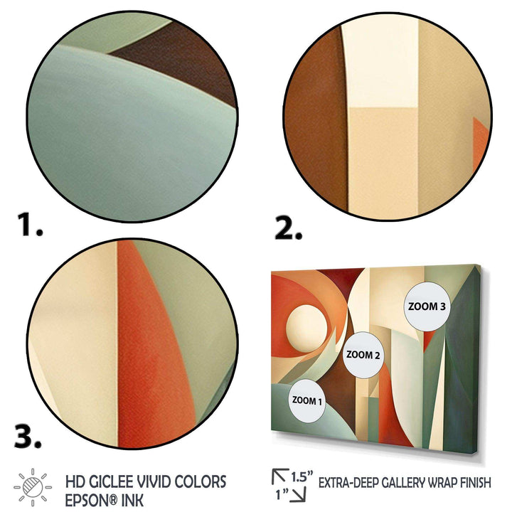 Orange Green Symmetrical Visions - Abstract Canvas Wall Art