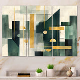 Gold Green Parallel Universes - Split Panel Canvas Art