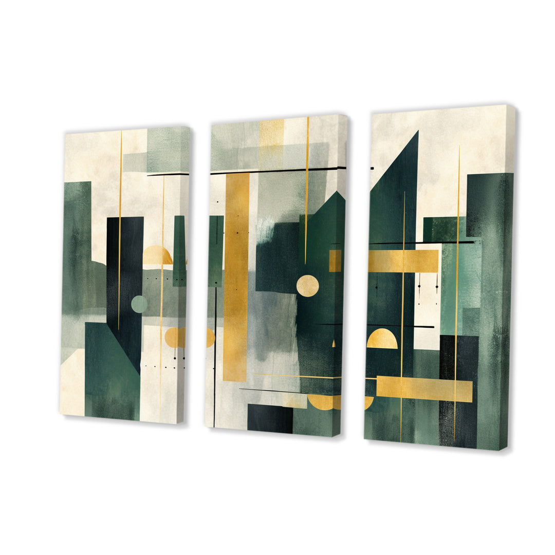 Gold Green Parallel Universes - Multi-Panels