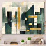 Gold Green Parallel Universes - Abstract Canvas Wall Art