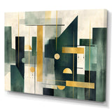 Gold Green Parallel Universes - Abstract Canvas Wall Art