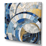 Gold Constructing Blue Realms I - Abstract Canvas Wall Art