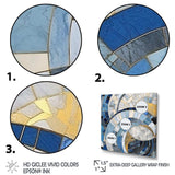 Gold Constructing Blue Realms I - Abstract Canvas Wall Art