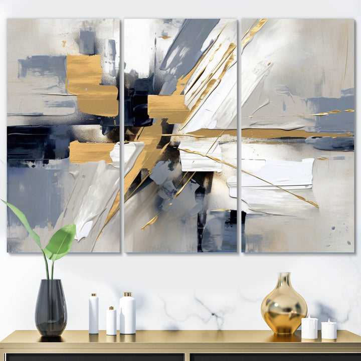 Grey and Gold Transcendent Impressions I - Multi-Panels