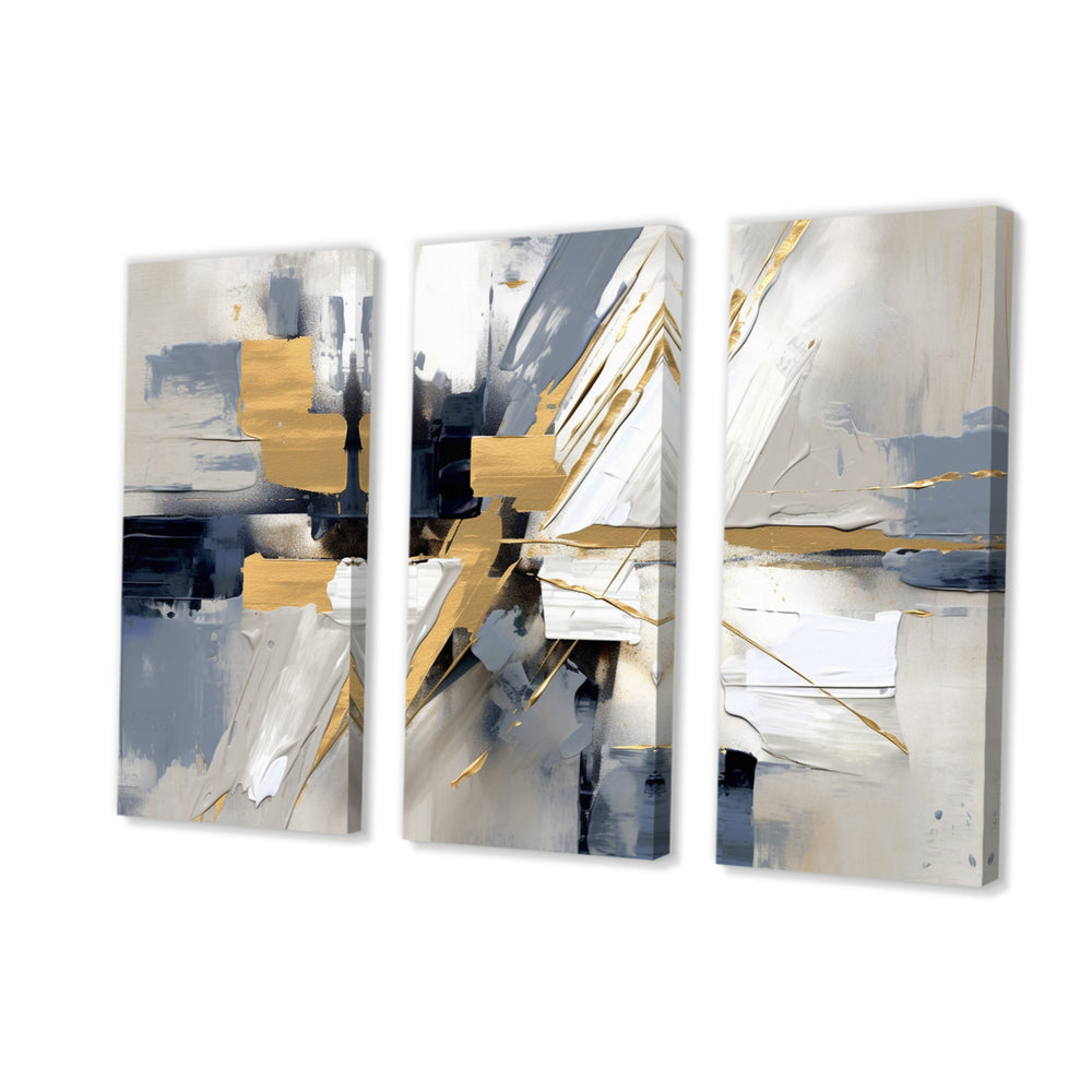 Grey and Gold Transcendent Impressions I - Multi-Panels