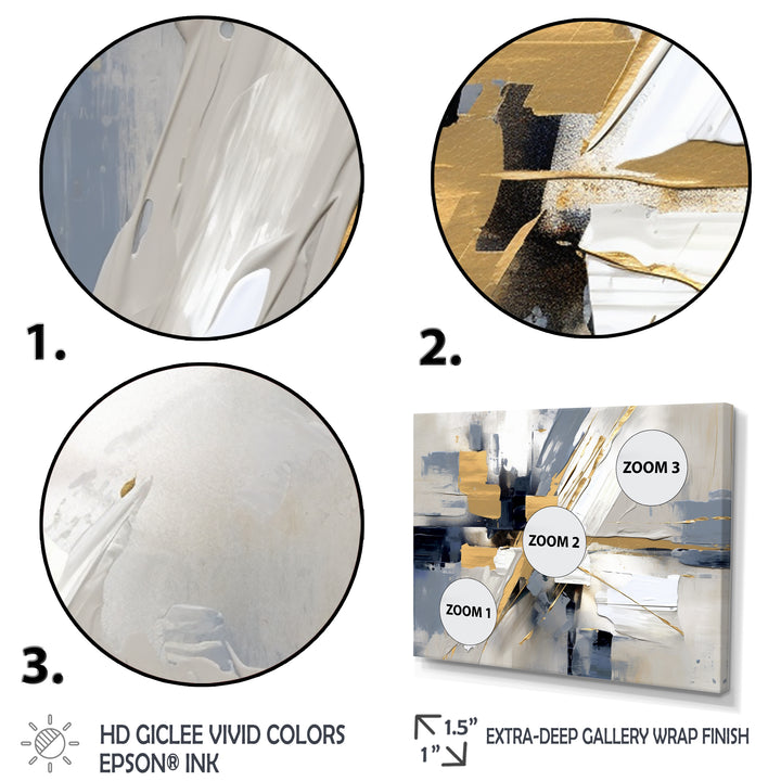 Grey and Gold Transcendent Impressions I - Multi-Panels