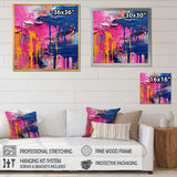 Pink and Blue Explosions Of Color - Abstract Canvas Wall Art