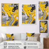 Yellow and Grey Cosmic Vibrations II - Abstract Canvas Wall Art