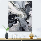 Black and Grey Harmony In Chaos - Abstract Canvas Wall Art