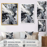 Black and Grey Harmony In Chaos - Abstract Canvas Wall Art