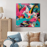 Pink and Turquoise Abstract Enigma II - Abstract Canvas Wall Art