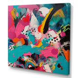 Pink and Turquoise Abstract Enigma II - Abstract Canvas Wall Art