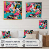 Pink and Turquoise Abstract Enigma II - Abstract Canvas Wall Art