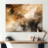 Brown and Cream Abstract Fluidity - Abstract Canvas Wall Art