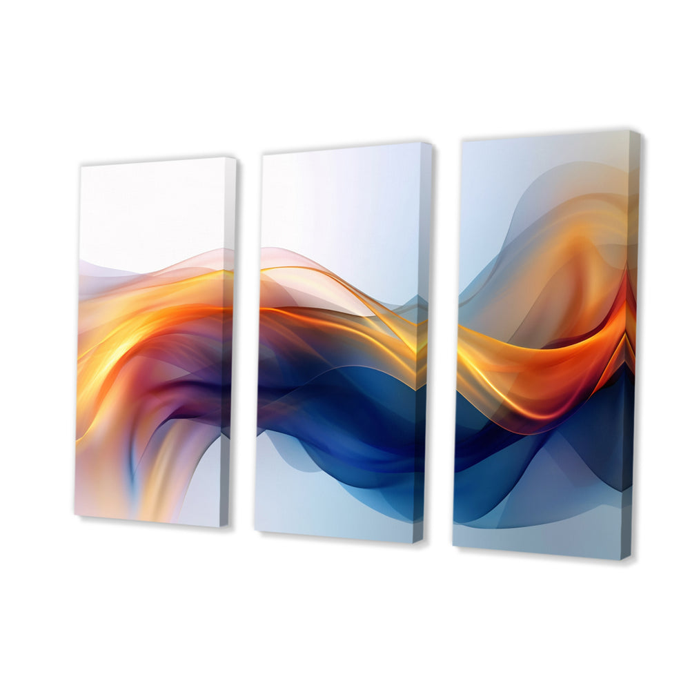 Orange Blue Fractal Fluidity I - Multi-Panels