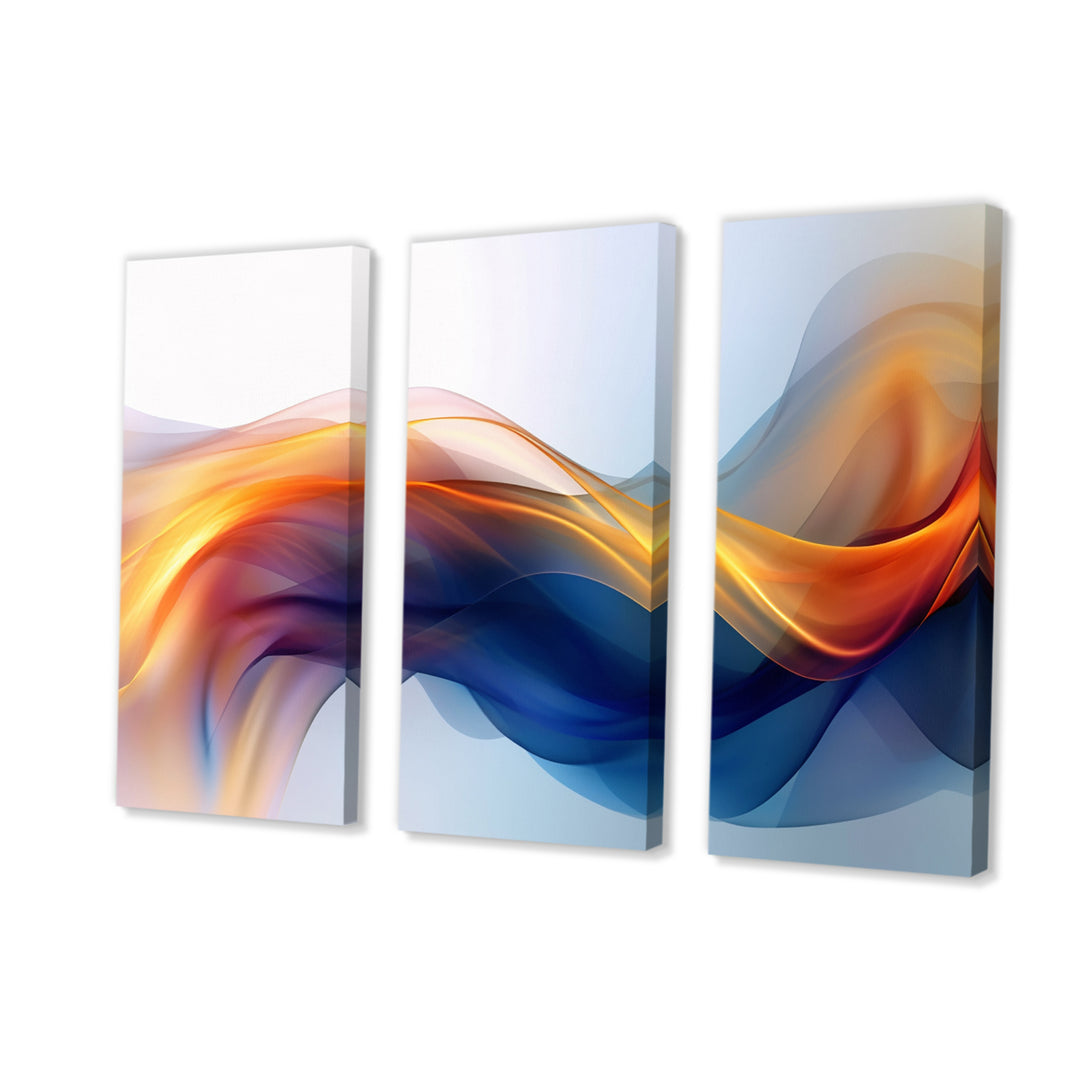 Orange Blue Fractal Fluidity I - Multi-Panels