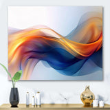 Orange Blue Fractal Fluidity I - Abstract Canvas Wall Art