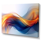 Orange Blue Fractal Fluidity I - Abstract Canvas Wall Art