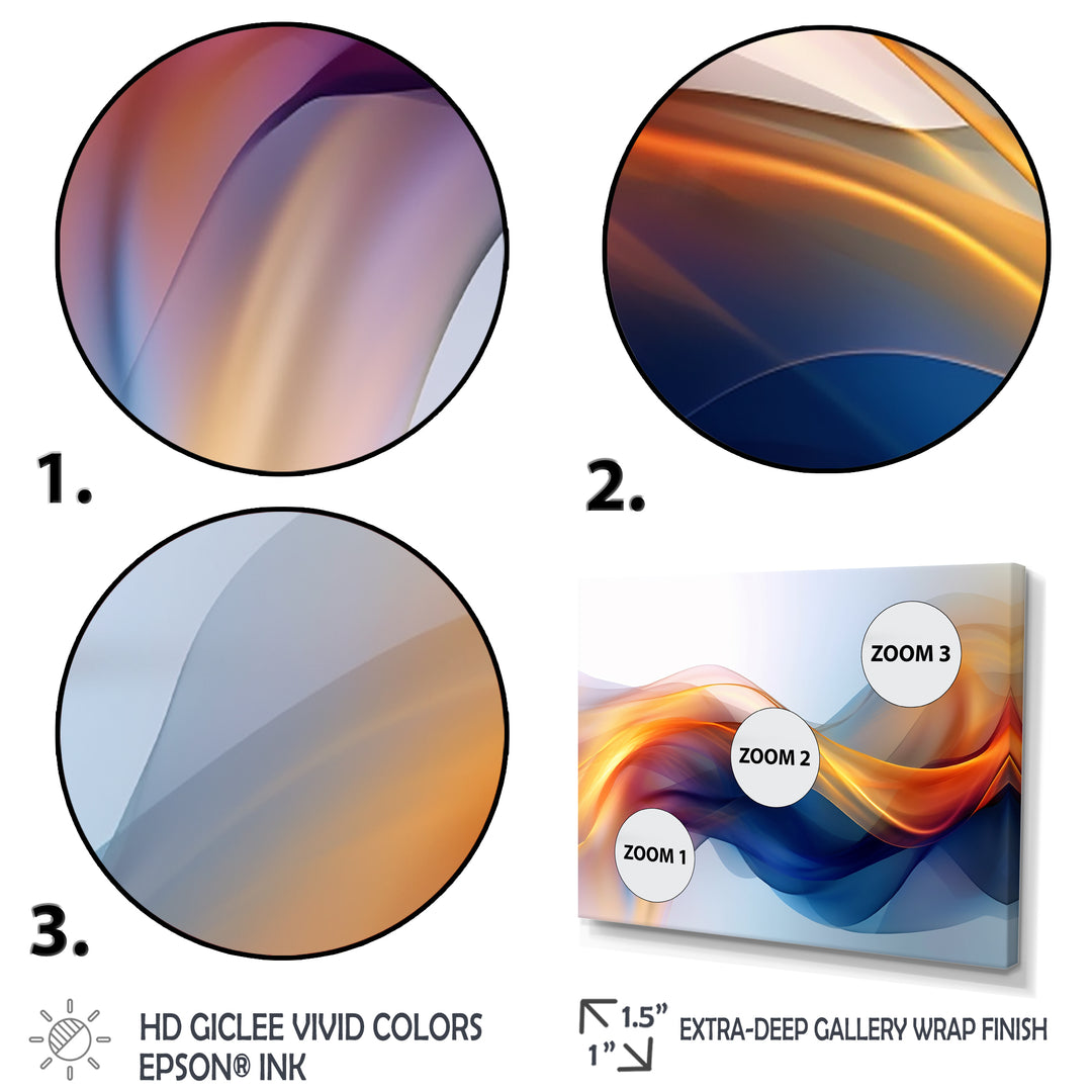 Orange Blue Fractal Fluidity I - Multi-Panels