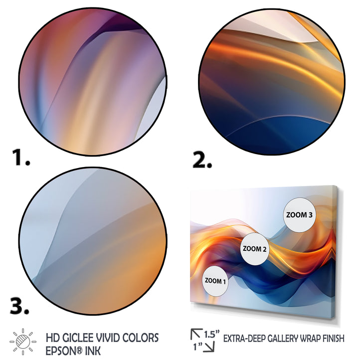 Orange Blue Fractal Fluidity I - Multi-Panels
