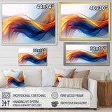 Orange Blue Fractal Fluidity I - Abstract Canvas Wall Art