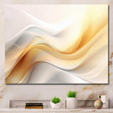 Gold and White Fractal Tsunami V - Abstract Canvas Wall Art