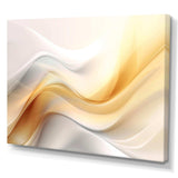 Gold and White Fractal Tsunami V - Abstract Canvas Wall Art