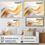 Gold and White Fractal Tsunami V - Abstract Canvas Wall Art