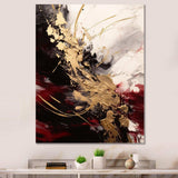 Gold and Red Fluid Fusion I - Abstract Canvas Wall Art