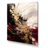 Gold and Red Fluid Fusion I - Abstract Canvas Wall Art