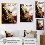 Gold and Red Fluid Fusion I - Abstract Canvas Wall Art