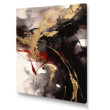 Gold and Red Fluid Fusion II - Abstract Canvas Wall Art