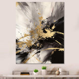 Gold and Grey Fluid Fusion II - Abstract Canvas Wall Art