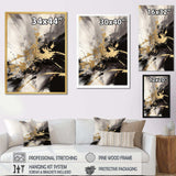 Gold and Grey Fluid Fusion II - Abstract Canvas Wall Art