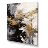 Gold and Grey Fluid Fusion IV - Abstract Canvas Wall Art