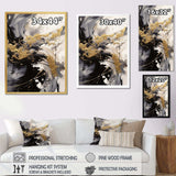 Gold and Grey Fluid Fusion IV - Abstract Canvas Wall Art