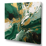 Green and Gold Liquid Magic I - Abstract Canvas Wall Art