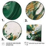 Green and Gold Liquid Magic I - Abstract Canvas Wall Art