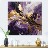 Purple and Gold Liquid Magic II - Abstract Canvas Wall Art