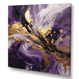 Purple and Gold Liquid Magic II - Abstract Canvas Wall Art