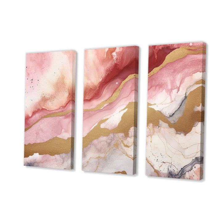 Pink and Gold Enchanted Spills I - Multi-Panels