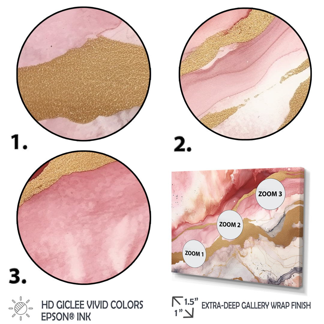 Pink and Gold Enchanted Spills I - Multi-Panels